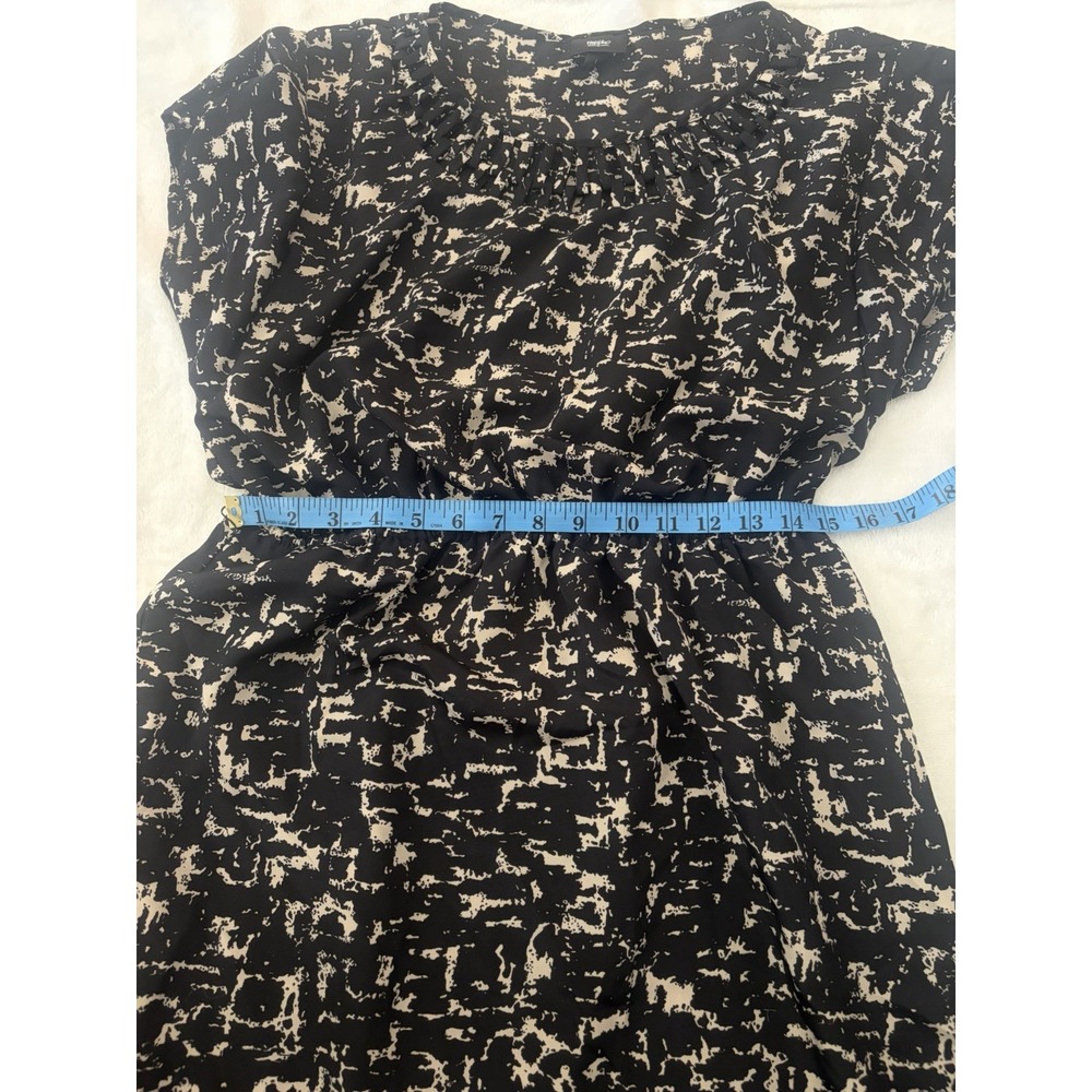 Women's Mossimo Dress Sz L elastic waist black/beige cap slv polyester - Picture 9 of 10